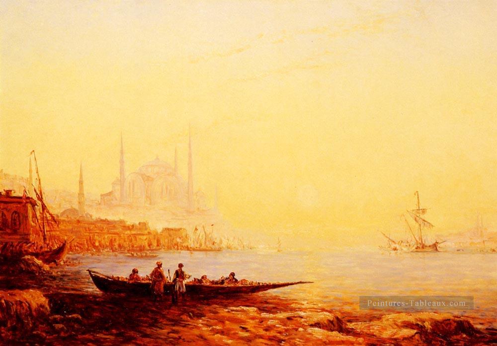 Constantinople Barbizon Félix Ziem Bateaux Peintures à l'huile